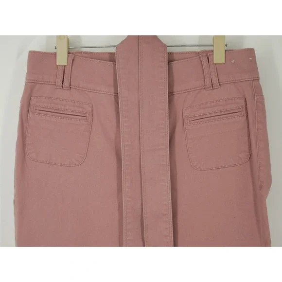 NWOT Express Bell Flare Mid Rise Belted Jeans Pink 6R - Picture 4 of 5